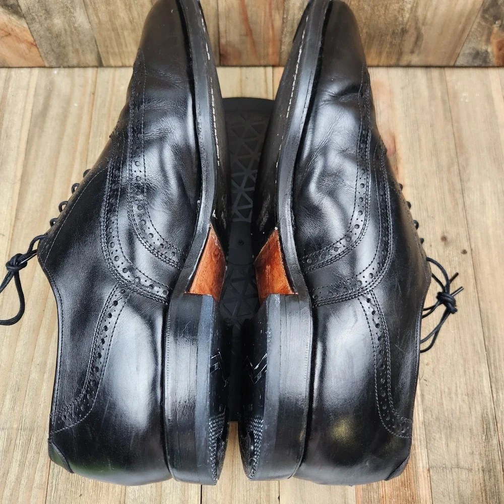 Allen Edmonds Chester Men's Size 9.5 Black Leather Brogue Oxfords‎ Shoes